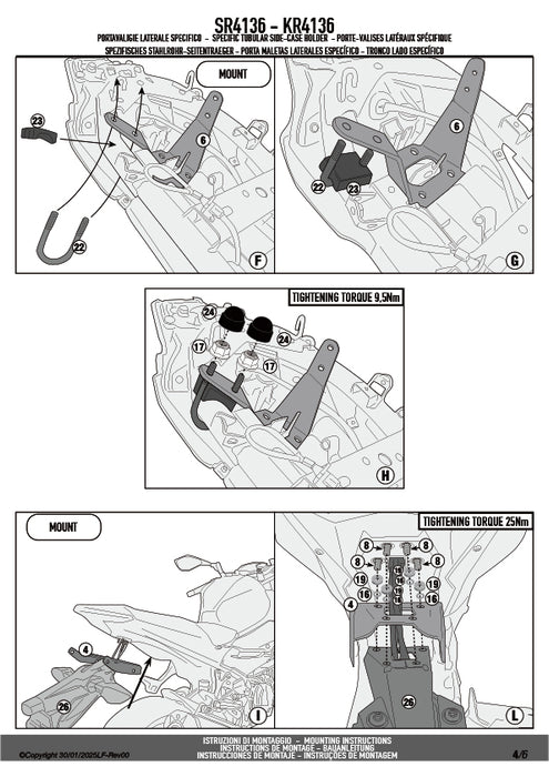 GIVI SR4136 キャリア スペシャルリアラック トップケース用（MONOKEY / MONOLOCKベース別売）｜KAWASAKI Z 500 対応
