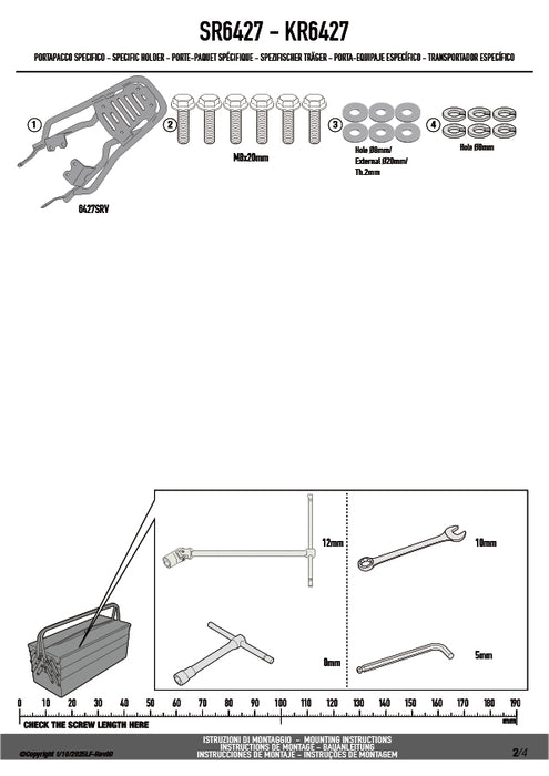 GIVI SR6427 リアキャリア MONOKEY／MONOLOCKタイプ｜TRIUMPH スピードツイン 1200 対応
