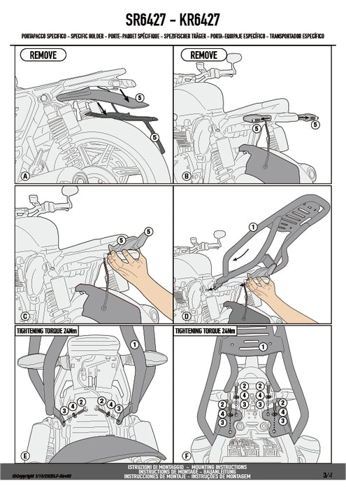 GIVI SR6427 リアキャリア MONOKEY／MONOLOCKタイプ｜TRIUMPH スピードツイン 1200 対応