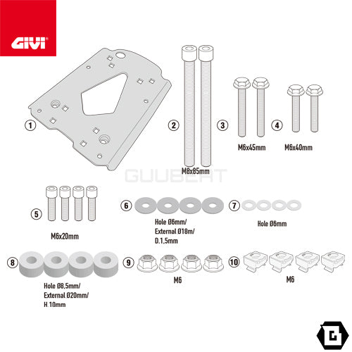 GIVI SR8711 キャリア スペシャルリアラック トップケース用／BENELLI TRK 502 X / BENELLI TRK 502専用