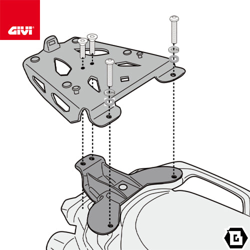 GIVI SRA2171 アルミニウム製 リアキャリア モノキー（MONOKEY）トップケース用 ブラック／YAMAHA トレーサー 9専用