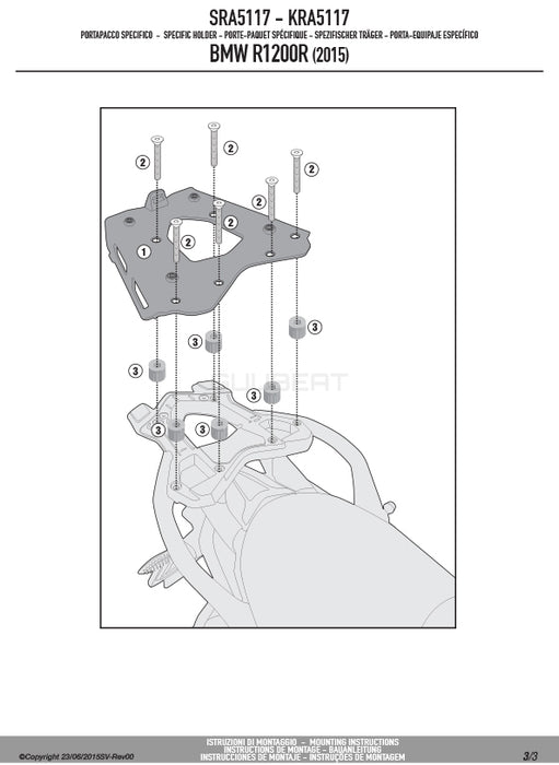 GIVI R1250R/RS 1200 モノキーベース SRA5117 M166 GIVI R1250R/RS 1200 モノキーベース SRA5117 M166