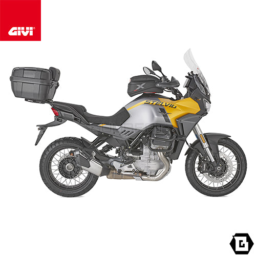 GIVI SRA8208 アルミニウム製 リアキャリア モノキー（MONOKEY）トップケース用 ブラック／MOTO GUZZI ステルヴィオ 1000専用