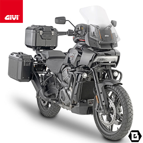 GIVI SRA8400 アルミニウム製 リアキャリア モノキー（MONOKEY）トップケース用 ブラック／HARLEY DAVIDSON パンアメリカン 1250専用