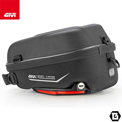GIVI ST605+ タンクバッグ TanklockED対応 キー付き 5L 防水仕様｜反射プリント付 スマホホルダー・レインカバー付