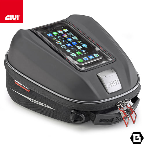 GIVI ST611+ タンクバッグ TANKLOCK対応 6L 防水仕様｜スマホ収納付 レインカバー・反射プリント付