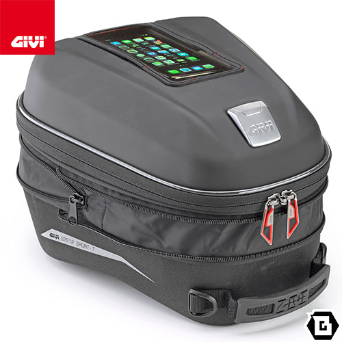 GIVI ST612+ タンクバッグ TANKLOCK対応 12〜15L可変 防水仕様｜スマホホルダー・レインカバー付
