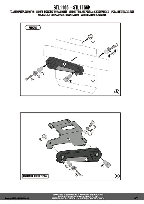 GIVI STL1166 サイドバッグホルダー STELTHシステム 左右セット EASY12L / EASY12R専用｜HONDA フォルツァ350 / フォルツァ250 / フォルツァ125 対応