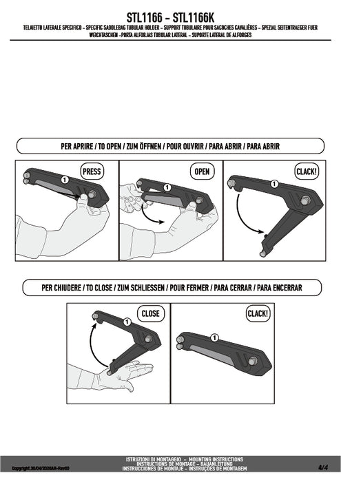 GIVI STL1166 サイドバッグホルダー STELTHシステム 左右セット EASY12L / EASY12R専用｜HONDA フォルツァ350 / フォルツァ250 / フォルツァ125 対応