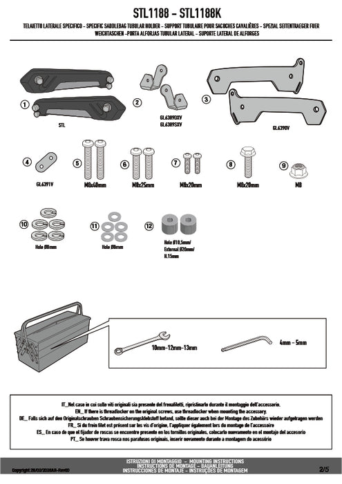 GIVI STL1188 STELTH サイドバッグホルダー STELTHシステム 左右セット EASY12L / EASY12R専用 EASY12L / EASY12R｜HONDA X-ADV / フォルツァ750 対応
