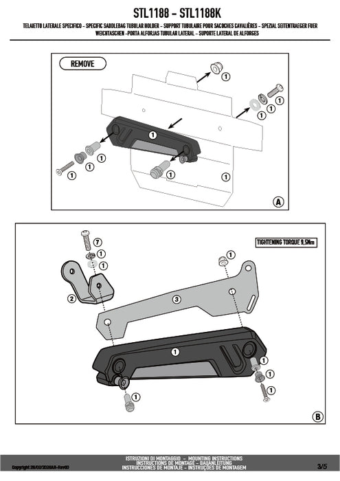 GIVI STL1188 STELTH サイドバッグホルダー STELTHシステム 左右セット EASY12L / EASY12R専用 EASY12L / EASY12R｜HONDA X-ADV / フォルツァ750 対応