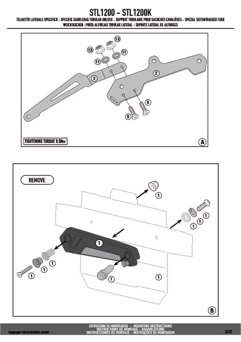 GIVI STL1200 STELTH サイドバッグホルダー STELTHシステム 左側専用 EASY12L専用 EASY12L｜HONDA CB750 ホーネット 対応