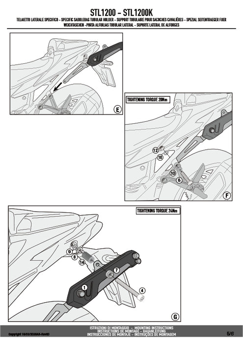 GIVI STL1200 STELTH サイドバッグホルダー STELTHシステム 左側専用 EASY12L専用 EASY12L｜HONDA CB750 ホーネット 対応