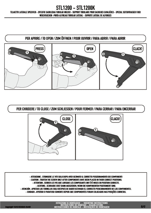 GIVI STL1200 STELTH サイドバッグホルダー STELTHシステム 左側専用 EASY12L専用 EASY12L｜HONDA CB750 ホーネット 対応