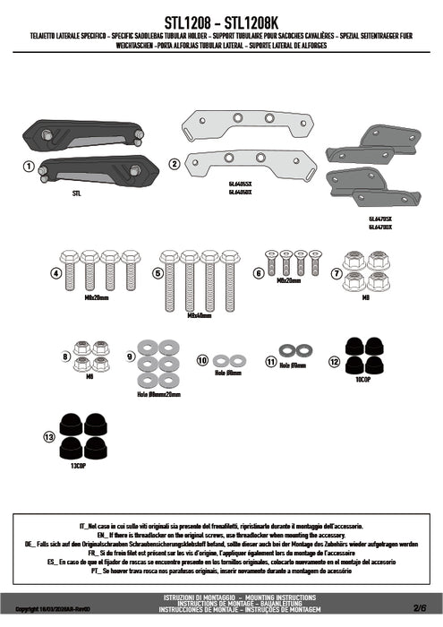 GIVI STL1208 STELTH サイドバッグホルダー STELTHシステム 左右セット EASY12L / EASY12R専用 EASY12L / EASY12R｜HONDA CBR 650 R / CB 650 R / CB650R 対応