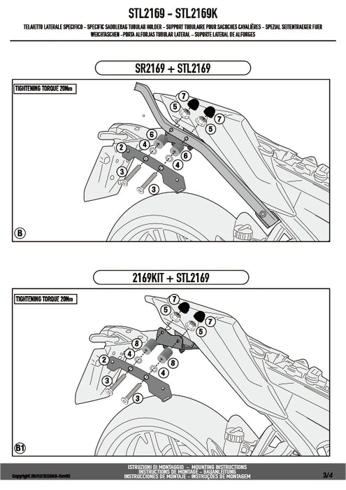 GIVI STL2169 STELTH サイドバッグホルダー STELTHシステム 左右セット EASY12L / EASY12R専用 EASY12L / EASY12R｜YAMAHA MT-09 対応