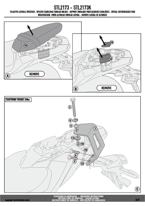 GIVI STL2173 STELTH サイドバッグホルダー STELTHシステム 左右セット EASY12L / EASY12R専用 EASY12L / EASY12R｜YAMAHA MT-07 対応