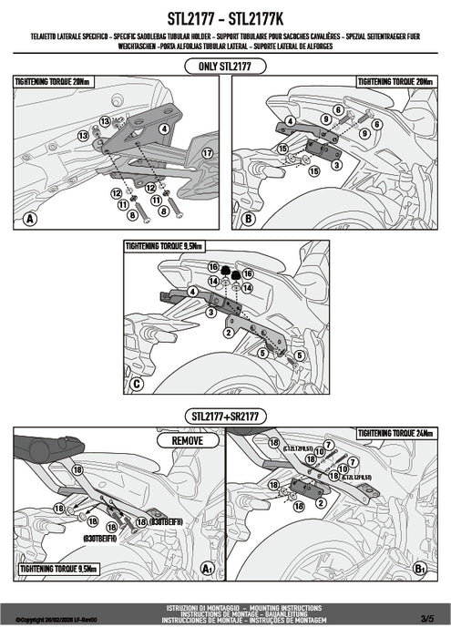 GIVI STL2177 STELTH サイドバッグホルダー STELTHシステム 左右セット EASY12L / EASY12R専用 EASY12L / EASY12R｜YAMAHA トレーサー 700 対応