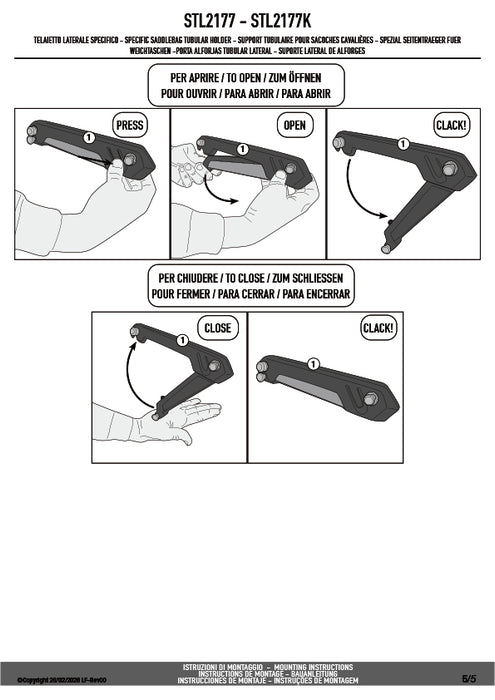 GIVI STL2177 STELTH サイドバッグホルダー STELTHシステム 左右セット EASY12L / EASY12R専用 EASY12L / EASY12R｜YAMAHA トレーサー 700 対応