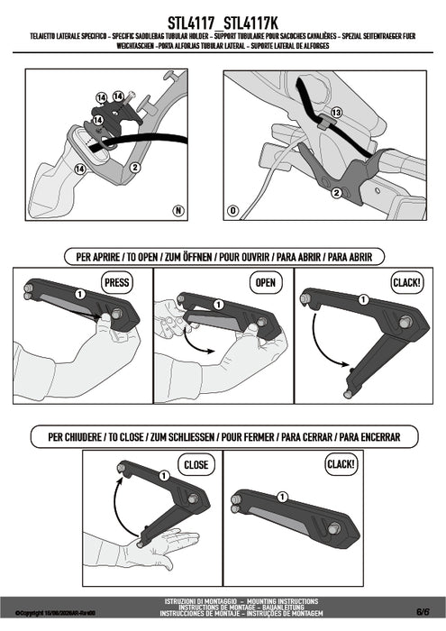 GIVI STL4117 サイドバッグホルダー STELTHシステム 左右セット EASY12L / EASY12R専用｜KAWASAKI Z 650 / Z 650 S 対応