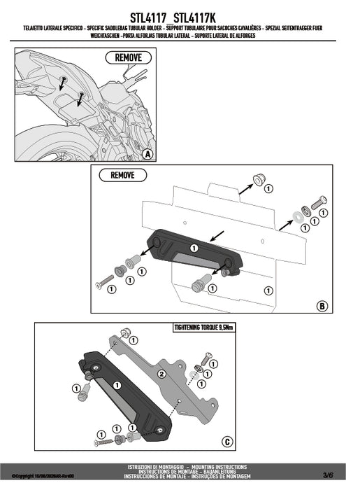 GIVI STL4117 サイドバッグホルダー STELTHシステム 左右セット EASY12L / EASY12R専用｜KAWASAKI Z 650 / Z 650 S 対応