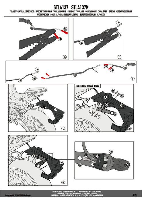 GIVI STL4137 STELTH サイドバッグホルダー STELTHシステム 左右セット EASY12L / EASY12R専用 EASY12L / EASY12R｜KAWASAKI Z 900 対応