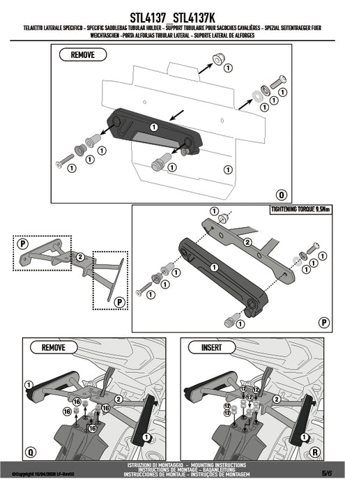 GIVI STL4137 STELTH サイドバッグホルダー STELTHシステム 左右セット EASY12L / EASY12R専用 EASY12L / EASY12R｜KAWASAKI Z 900 対応