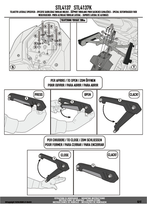 GIVI STL4137 STELTH サイドバッグホルダー STELTHシステム 左右セット EASY12L / EASY12R専用 EASY12L / EASY12R｜KAWASAKI Z 900 対応
