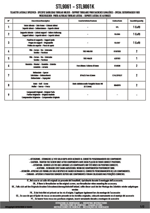 GIVI STL9061 STELTH サイドバッグホルダー STELTHシステム 左側専用 EASY12L専用 EASY12L｜ROYAL ENFIELD ゲリラ 450 対応