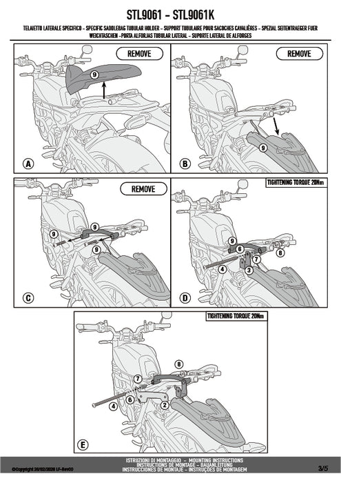 GIVI STL9061 STELTH サイドバッグホルダー STELTHシステム 左側専用 EASY12L専用 EASY12L｜ROYAL ENFIELD ゲリラ 450 対応