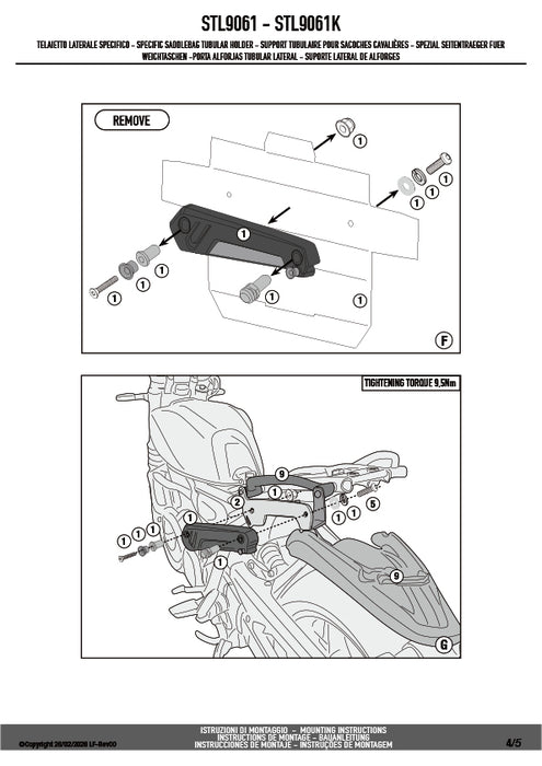GIVI STL9061 STELTH サイドバッグホルダー STELTHシステム 左側専用 EASY12L専用 EASY12L｜ROYAL ENFIELD ゲリラ 450 対応