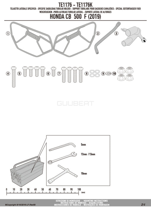 GIVI TE1176 サイドバッグホルダー イージーロック (EASYLOCK) ST609 専用／HONDA CB500F専用