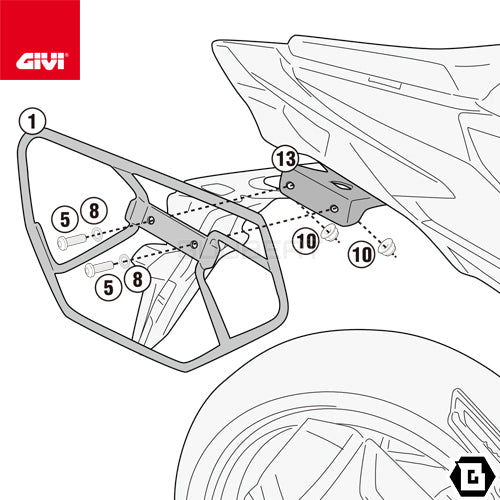 GIVI TE1176 サイドバッグホルダー イージーロック (EASYLOCK) ST609 専用／HONDA CB500F専用