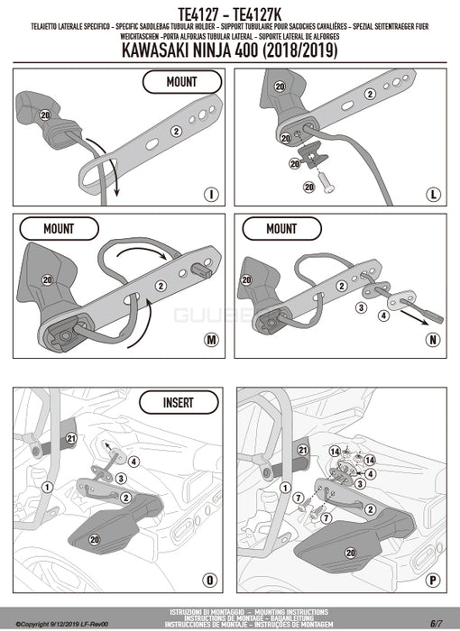 GIVI TE4127 サイドバッグホルダー イージーロック (EASYLOCK) ST609 専用／KAWASAKI ニンジャ 400 / KAWASAKI Z 400専用