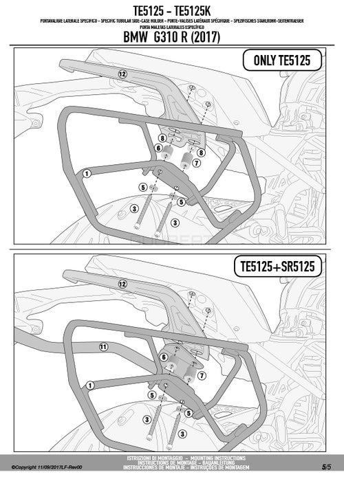 GIVI TE5125 サイドバッグホルダー イージーロック (EASYLOCK) ST609 専用／BMW G 310 R専用