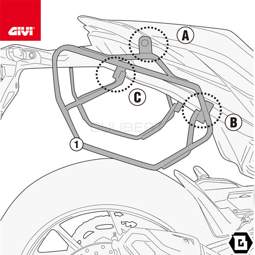 GIVI TE5137 サイドバッグホルダー イージーロック (EASYLOCK) ST609 専用／BMW F 900 XR / BMW F 900 R専用