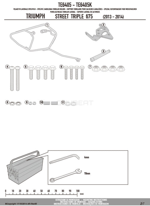 GIVI TE6405 サイドバッグホルダー イージーロック (EASYLOCK) ST609 専用／TRIUMPH ストリートトリプル 675専用