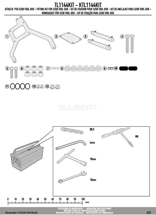 GIVI TL1144KIT ツールボックスステー S250用 フィッティングキット／HONDA CRF1000L アフリカツイン専用