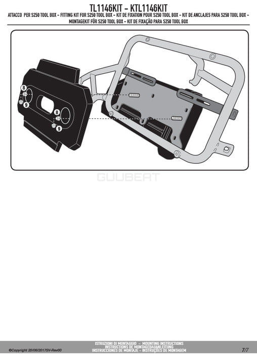 GIVI TL1146KIT ツールボックスステー S250用 フィッティングキット／HONDA NC750X / HONDA CB500X / HONDA 400X専用