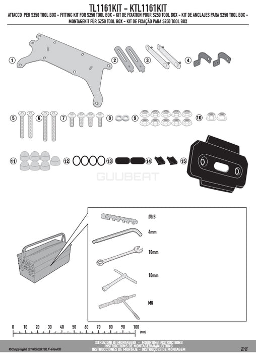 GIVI TL1161KIT ツールボックスステー S250用 フィッティングキット／HONDA CRF1000L アフリカツイン専用