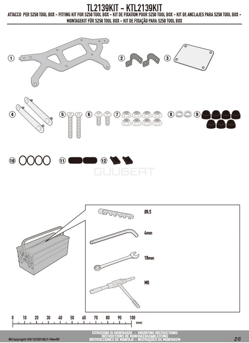 GIVI TL2139KIT ツールボックスステー S250用 フィッティングキット／YAMAHA トレーサー 900 / YAMAHA トレーサー 900 GT専用