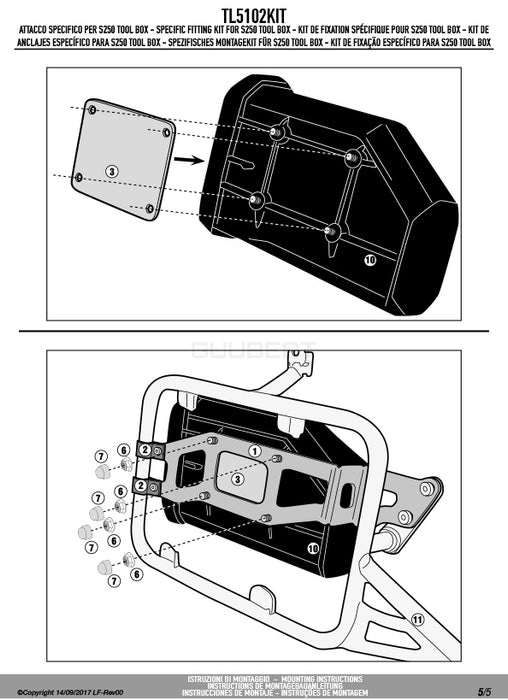 GIVI TL5102KIT ツールボックスステー S250用 フィッティングキット／BMW R 1200 GS ADVENTURE専用