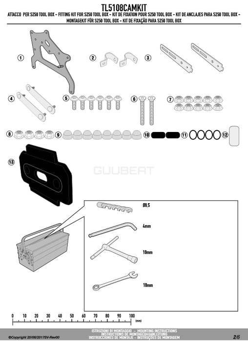 GIVI TL5108CAMKIT ツールボックスステー S250用 フィッティングキット／BMW R 1250 GS / BMW R 1250 GS ADVENTURE専用