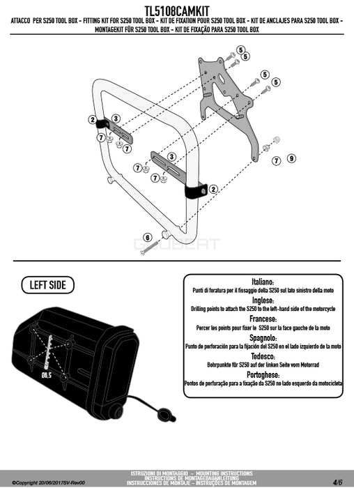 GIVI TL5108CAMKIT ツールボックスステー S250用 フィッティングキット／BMW R 1250 GS / BMW R 1250 GS ADVENTURE専用