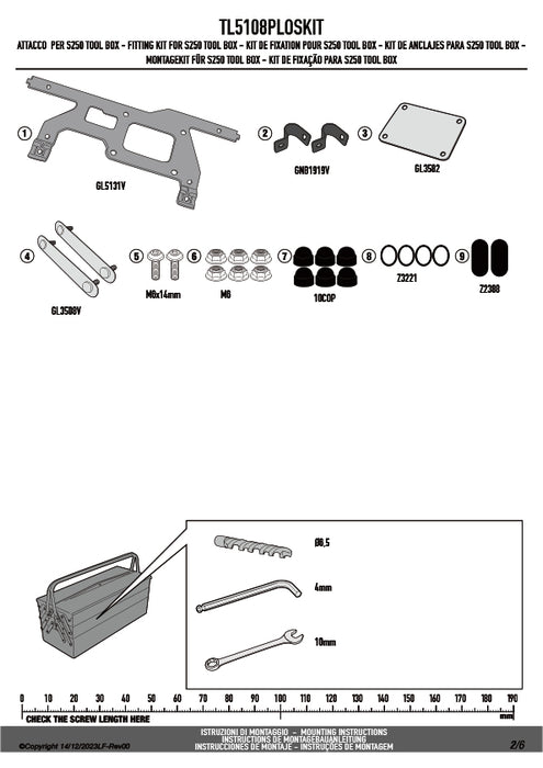 GIVI TL5108PLOSKIT ツールボックスステー S250用 フィッティングキット｜BMW R 1250 GS / R 1250 GS ADVENTURE / R 1200 GS 対応