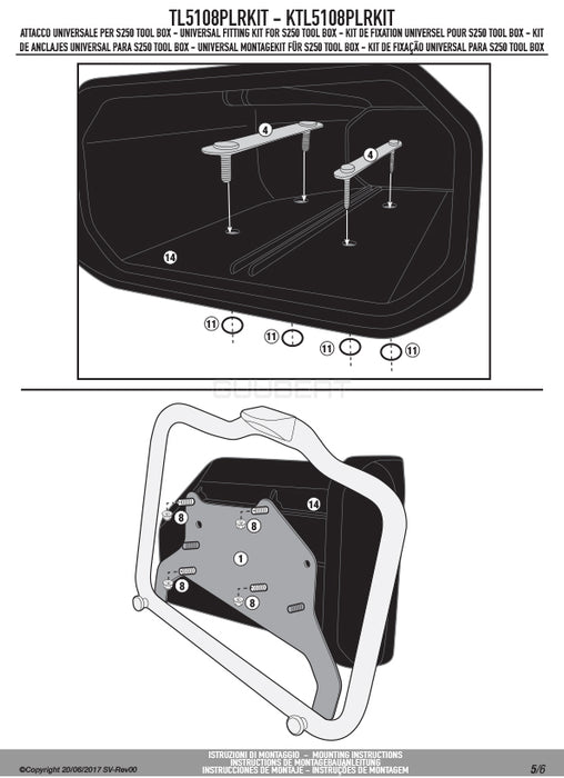 GIVI TL5108PLRKIT ツールボックスステー S250用 フィッティングキット／BMW R 1250 GS / BMW R 1250 GS ADVENTURE専用