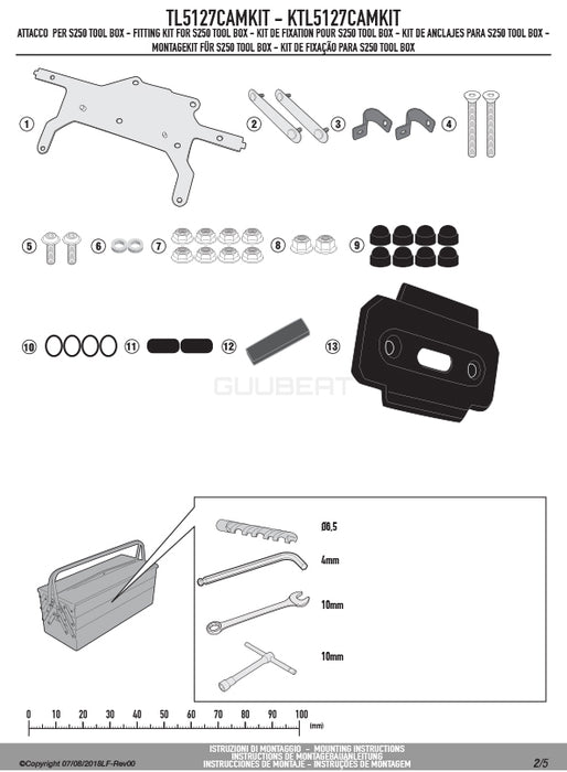 GIVI TL5127CAMKIT ツールボックスステー S250用 フィッティングキット／BMW F 750 GS / BMW F 750 GS / BMW F 850 GS / BMW F 850 GS / BMW F 850 GS ADVENTURE専用