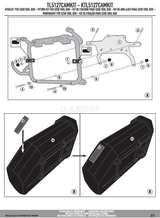 GIVI TL5127CAMKIT ツールボックスステー S250用 フィッティングキット／BMW F 750 GS / BMW F 750 GS / BMW F 850 GS / BMW F 850 GS / BMW F 850 GS ADVENTURE専用