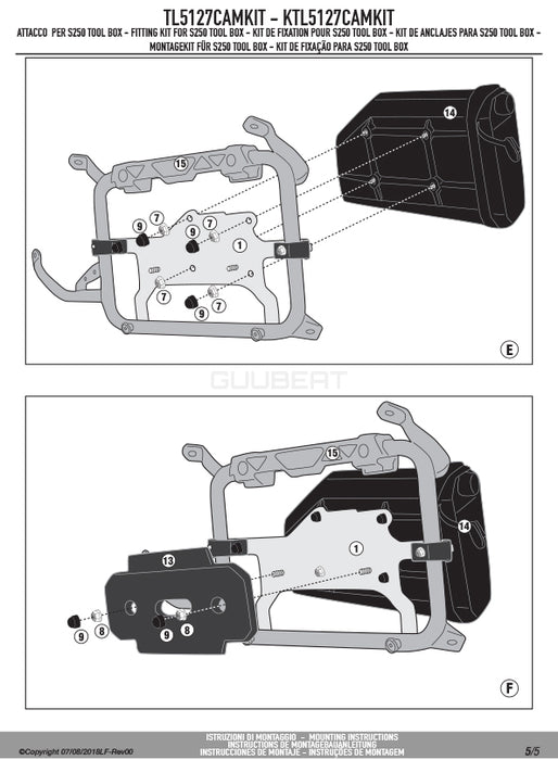 GIVI TL5127CAMKIT ツールボックスステー S250用 フィッティングキット／BMW F 750 GS / BMW F 750 GS / BMW F 850 GS / BMW F 850 GS / BMW F 850 GS ADVENTURE専用