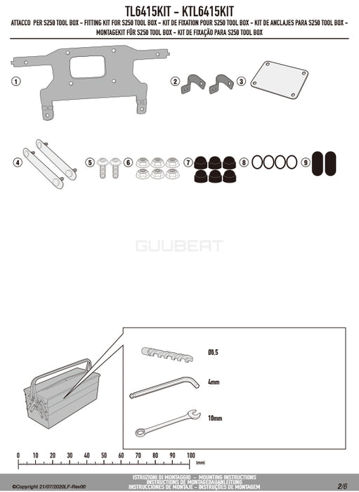 GIVI TL6415KIT ツールボックスステー S250用 フィッティングキット／HONDA XL750 トランザルプ / HONDA X-ADV専用
